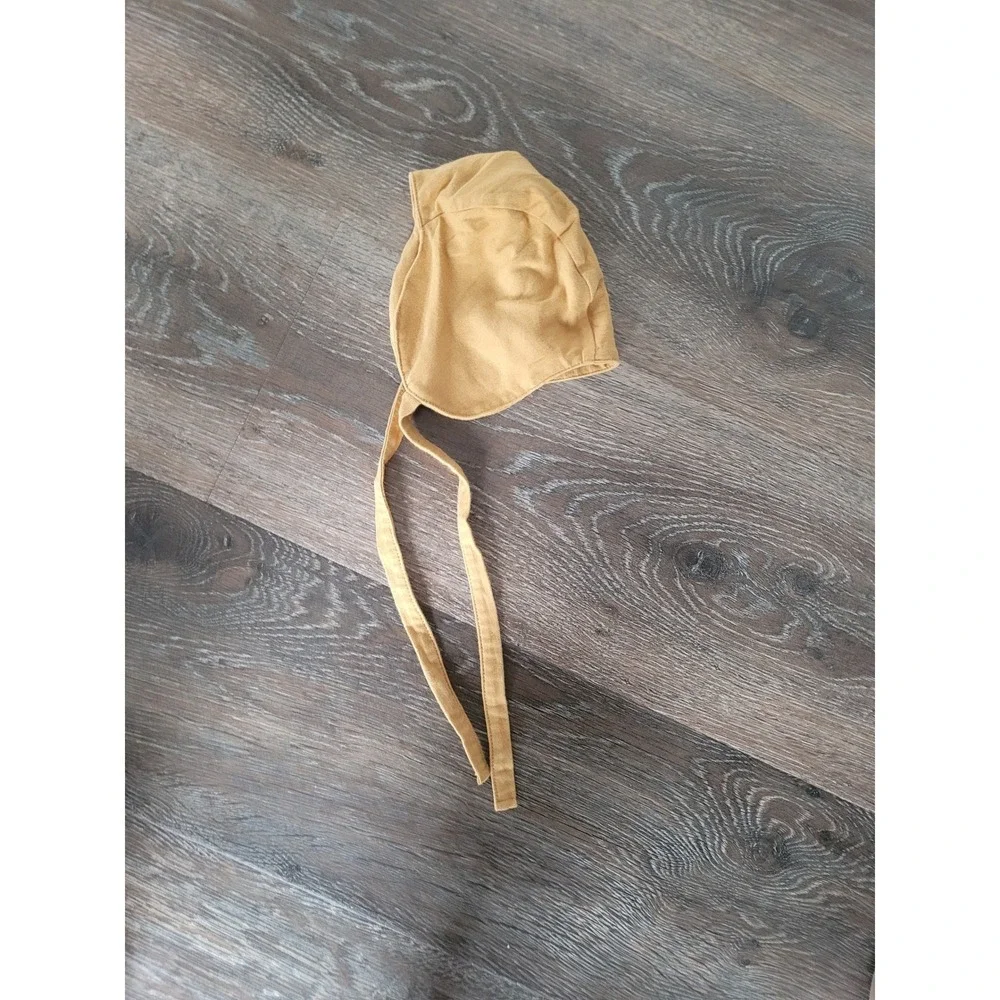 Kate Quinn Mustard Yellow Organic Cotton Baby Bonnet 3-6 Months Vintage Style #2